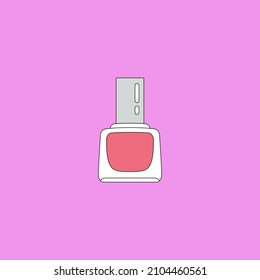 Vector illustration of nail polish. Manicure and pedicure. Beauty products and online shopping. Can be used as illustration in magazine, banner, social media, highlights, typographic design