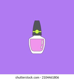 Vector illustration of nail polish. Manicure and pedicure. Beauty products and online shopping. Can be used as illustration in magazine, banner, social media, highlights, typographic design