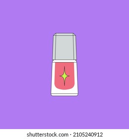 Vector illustration of nail polish. Manicure and pedicure. Beauty products and online shopping. Can be used as illustration in magazine, banner, social media, highlights, typographic design