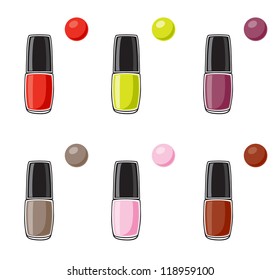 Vector illustration of nail polish on white background