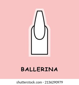 vector illustration nail shape ballerina pink background