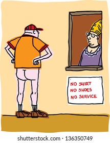 Vector illustration of a naked man