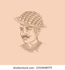 Vector illustration of Nana Saheb Peshwa who was part of Great Revolt of 1857 in pre independent India.