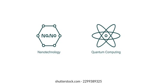 Vector Illustration of Nano Technology and Quantum Computing: Bridging the Worlds of Science and Engineering