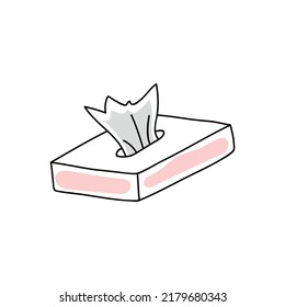 Vector illustration of napkin box in doodle style