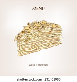 vector illustration napoleon dessert