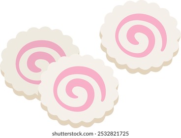 Vector illustration of Narutomaki (fish paste product)