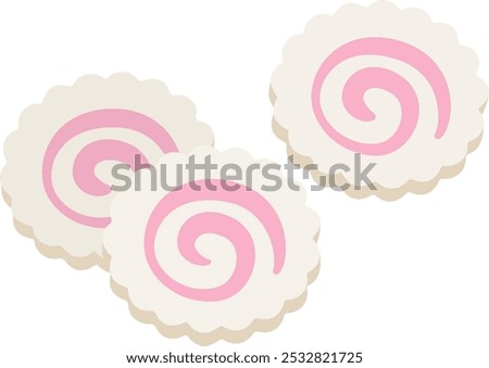 Vector illustration of Narutomaki (fish paste product)