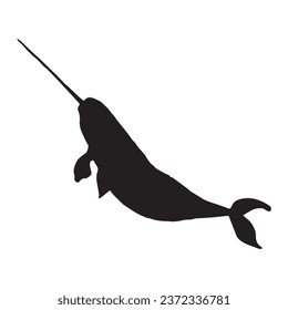 Ilustración vectorial de la silueta de Narwhal