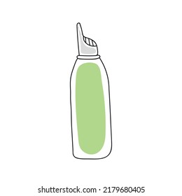 Vector illustration of nasal spray in doodle style