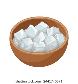 Vector illustration, nata de coco, isolated on white background.