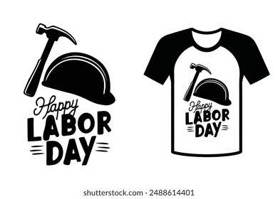 Vector illustration of the Nation Happy Labor Day T-shirt.
