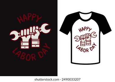 Vector illustration of a Nation Happy Labor Day T-shirt