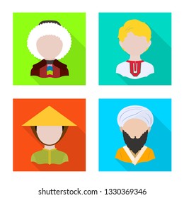 Vector illustration of nation and race  icon. Collection of nation and user stock symbol for web.