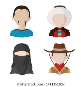 Vector illustration of nation and race  icon. Set of nation and user stock symbol for web.