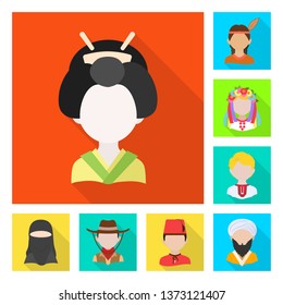 Vector illustration of nation and race  logo. Collection of nation and user vector icon for stock.