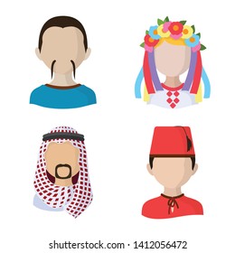 Vector illustration of nation and race  logo. Collection of nation and user vector icon for stock.