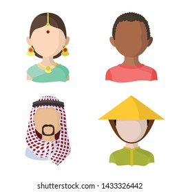 Vector illustration of nation and race logo. Collection of nation and user stock vector illustration.