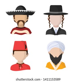 Vector illustration of nation and race  sign. Collection of nation and user stock vector illustration.