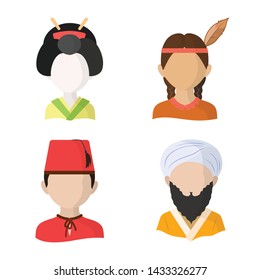 Vector illustration of nation and race sign. Collection of nation and user stock vector illustration.