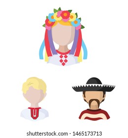 Vector illustration of nation and race symbol. Collection of nation and user vector icon for stock.