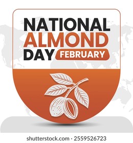 vector illustration for NATIONAL ALMOND DAY social media post background