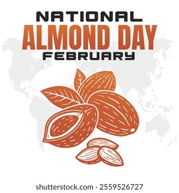 vector illustration for NATIONAL ALMOND DAY social media post background