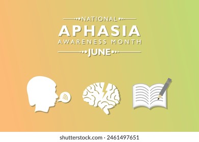 Vector Illustration of National Aphasia Awareness Month observed in June every year. it is a disorder that affects how you communicate