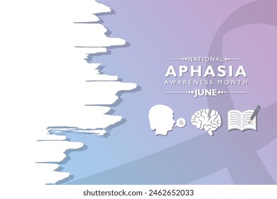 Vector Illustration of National Aphasia Awareness Month observed in June every year. it is a disorder that affects how you communicate