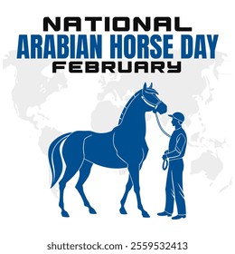 vector illustration for NATIONAL ARABIAN HORSE DAY social media post background