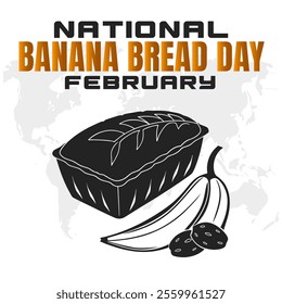 vector illustration for NATIONAL BANANA BREAD DAY social media post background