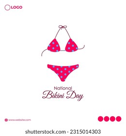Vector illustration of National Bikini Day social media story feed mockup template