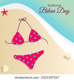 Vector illustration of National Bikini Day social media story feed mockup template
