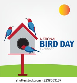 Vector illustration of National Bird Day. Simple and elegant design