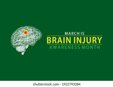 vector illustration of national brain injury awareness month design
