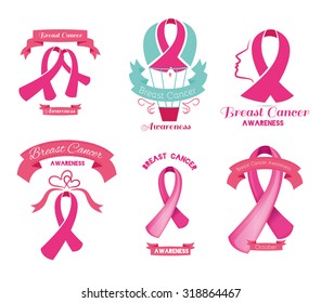 vector illustration National Breast Cancer Awareness Month (Pink ribbon)