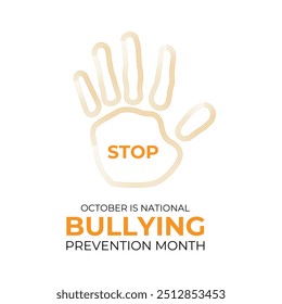 Ilustración vectorial del Mes Nacional de Prevención del Acoso Escolar: Plantilla de diseño para el concepto de Conciencia Social. Cartel del Anuncio del diseño del Vector del Día Nacional de Stop Bullying, volante y diseño de fondo.