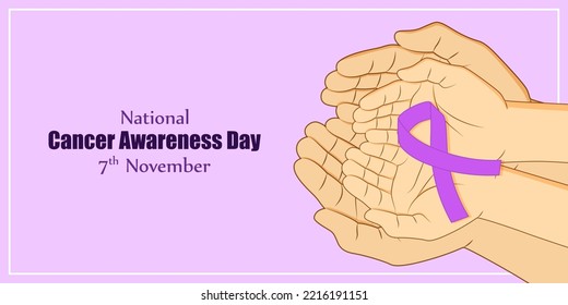 vector illustration for National Cancer Awareness Day, baner, poster, flyer