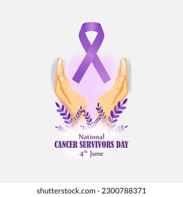 Vector illustration of National Cancer Survivors Day social media story feed mockup template
