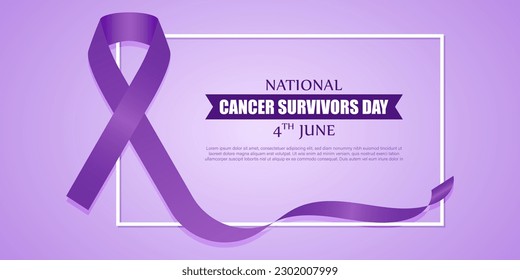 Vector illustration of National Cancer Survivors Day social media story feed mockup template