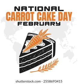 vector illustration for NATIONAL CARROT CAKE DAY social media post background