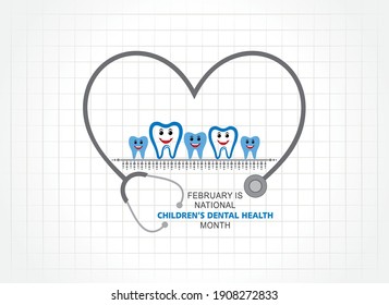 Vector illustration of National Children's Dental Health observed in month of February.
