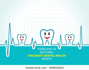 Vector illustration of National Children's Dental Health observed in month of February.
