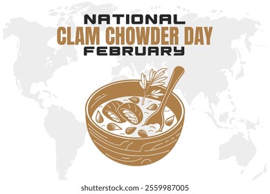 vector illustration for NATIONAL CLAM CHOWDER DAY background