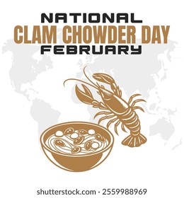 vector illustration for NATIONAL CLAM CHOWDER DAY social media post background