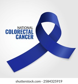 Vector illustration of National Colorectal Cancer Awareness Month. Banner with National Colorectal Cancer Awareness Ribbon.
