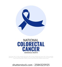 Vector illustration of National Colorectal Cancer Awareness Month. Banner with National Colorectal Cancer Awareness Ribbon.
