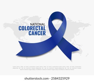 Vector illustration of National Colorectal Cancer Awareness Month. Banner with National Colorectal Cancer Awareness Ribbon.
