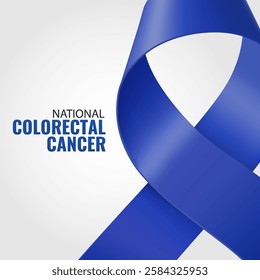 Vector illustration of National Colorectal Cancer Awareness Month. Banner with National Colorectal Cancer Awareness Ribbon.
