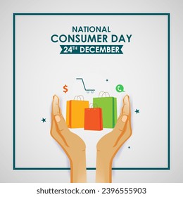 Vector illustration of National Consumers Rights Day social media feed template